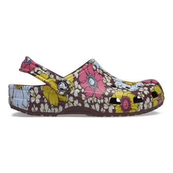 Saboti Crocs Classic Retro Floral Clog Multicolor - Dark Cherry/Multi