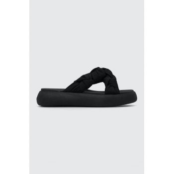 Toms papuci Alpargata Mallow Crossover femei, culoarea negru, cu platforma, 10019725 de firma originali