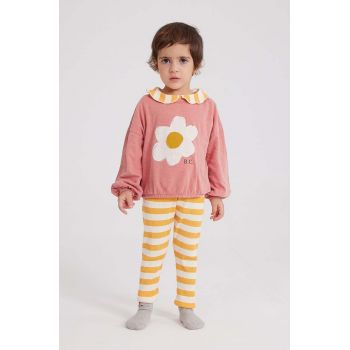 Bobo Choses longsleeve din bumbac pentru bebeluși culoarea roz