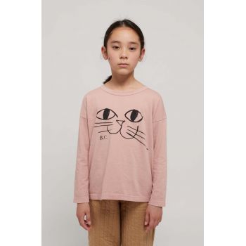 Bobo Choses longsleeve din bumbac pentru copii culoarea roz