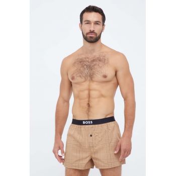 BOSS boxeri de bumbac 2-pack culoarea bej 50496091