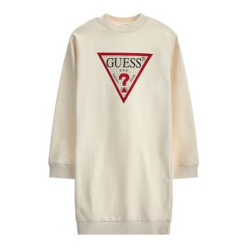 GUESS - Rochie cu decolteu la baza gatului si aplicatii de strasuri