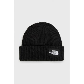 The North Face caciula copii culoarea negru,