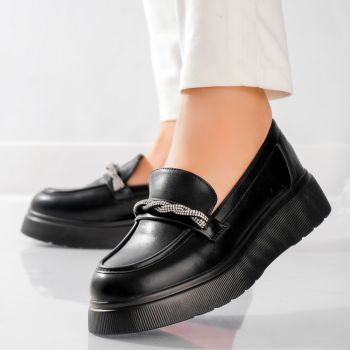 Pantofi dama casual Negri din Piele Ecologica Arjun