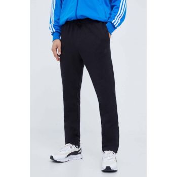 adidas pantaloni de trening culoarea negru, neted