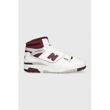 New Balance sneakers din piele BB650RCH culoarea alb