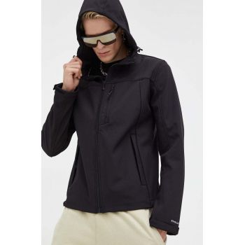 Superdry geaca barbati, culoarea negru, de tranzitie