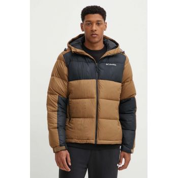 Columbia geacă M Pike Lake II Hooded Jacket bărbați, culoarea maro, de iarnă 2050931