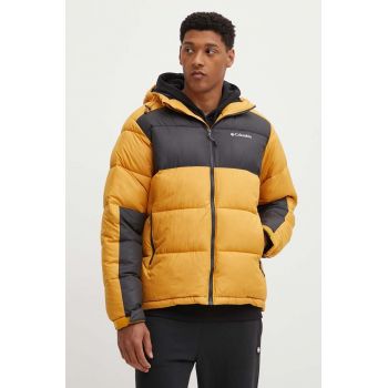 Columbia geacă M Pike Lake II Hooded Jacket bărbați, culoarea portocaliu, de iarnă 2050931