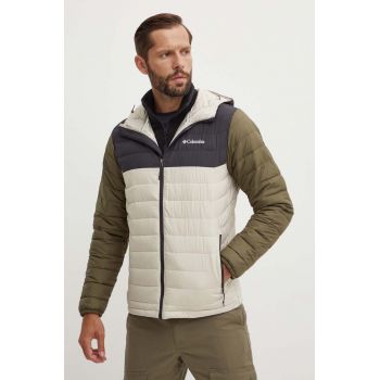 Columbia geacă sport Powder Lite Hooded Jkt culoarea verde, de iarnă 1693931