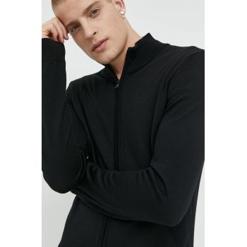 HUGO cardigan din lana culoarea negru