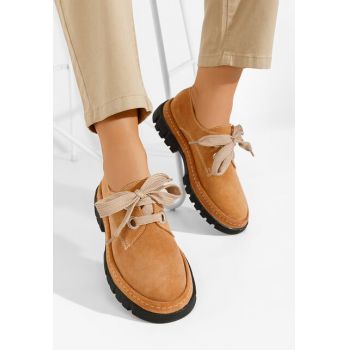 Pantofi casual dama piele Dasha V4 camel