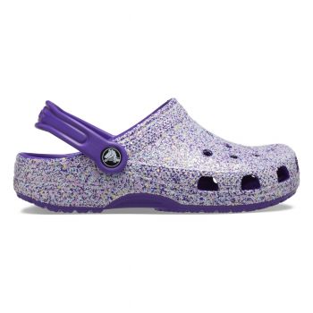 Saboti Crocs Classic Glitter Clog Kids Mov - Neon Purple/Multi