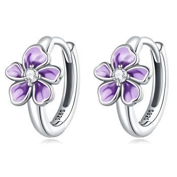 Cercei din argint Precious Purple Flowers