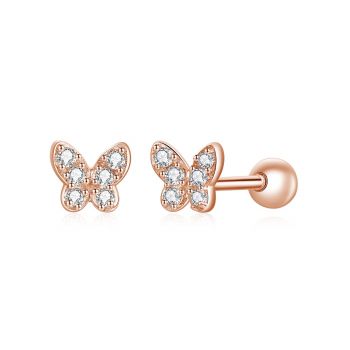 Cercei din argint Small St� Rose Butterfly