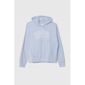 Abercrombie & Fitch bluza copii cu glugă, cu imprimeu