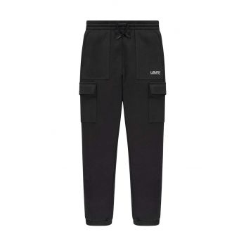 Levi's pantaloni copii culoarea negru, neted