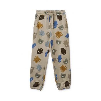 Liewood pantaloni de trening din bumbac pentru copii culoarea gri, neted