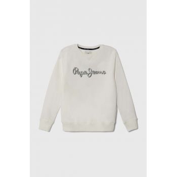 Pepe Jeans bluza copii culoarea alb, cu imprimeu