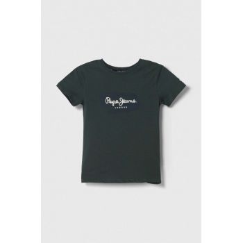 Pepe Jeans tricou de bumbac pentru copii culoarea verde, cu imprimeu