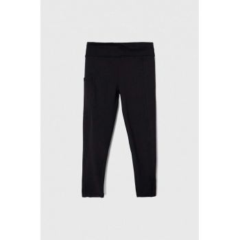 Abercrombie & Fitch leggins copii culoarea negru, neted