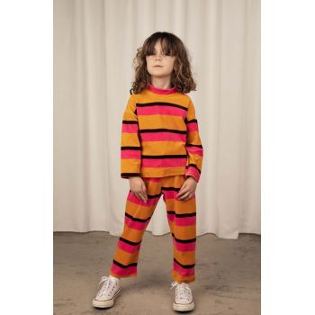 Mini Rodini pulover de bumbac pentru copii culoarea portocaliu