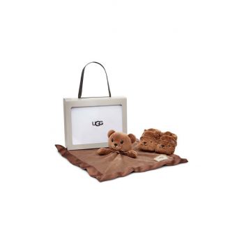 UGG pantofi pentru bebelusi Bixbee And Lovey Bear Stuffie culoarea maro