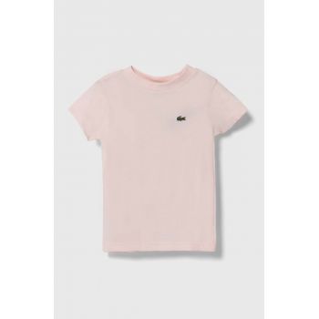 Lacoste tricou de bumbac pentru copii culoarea roz