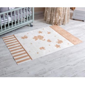 Lenjerie MyKids 10 piese VP 324 Aqua bej 120x60 cm si covoras Mykids Carpet VP01 160x100 cm