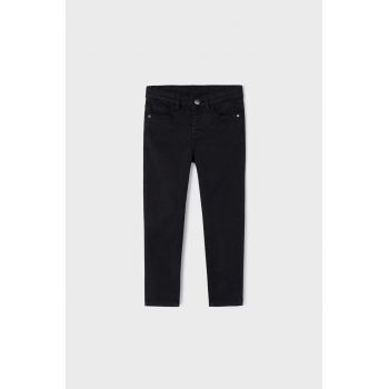 Mayoral pantaloni copii slim fit culoarea negru, neted