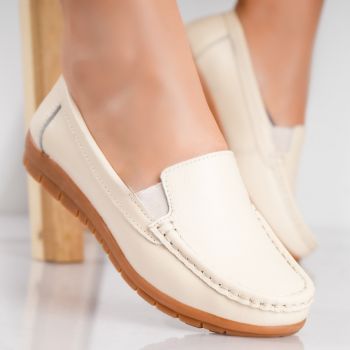 Pantofi dama casual Bej din Piele Naturala Comoi