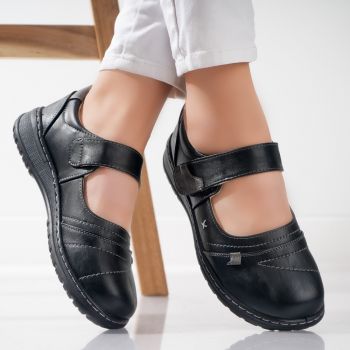 Pantofi dama casual Negri din Piele Ecologica Niza