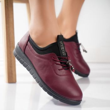 Pantofi dama casual Rosii din Piele Ecologica Nola la reducere