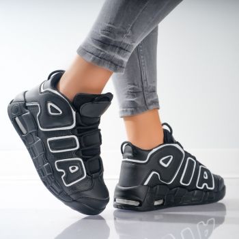 Sneakers dama Negri din Piele Ecologica Max