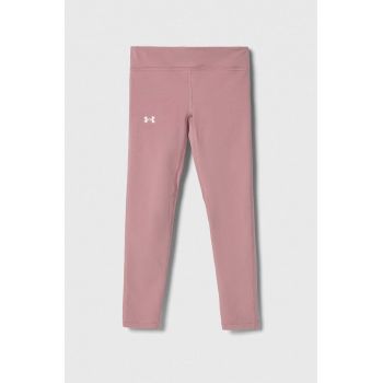 Under Armour leggins copii culoarea roz, neted