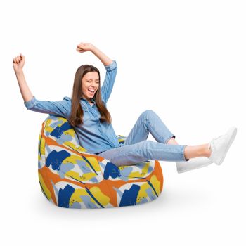 Fotoliu Puf Bean Bag tip Para XL Abstract Retro