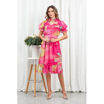 Rochie Zandra Ciclam Multi