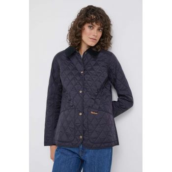 Barbour geaca femei, culoarea albastru marin, de tranzitie