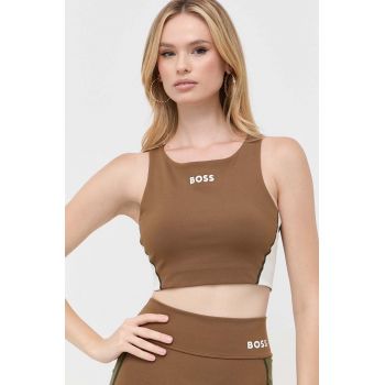 BOSS top x Alica Schmidt femei, culoarea maro