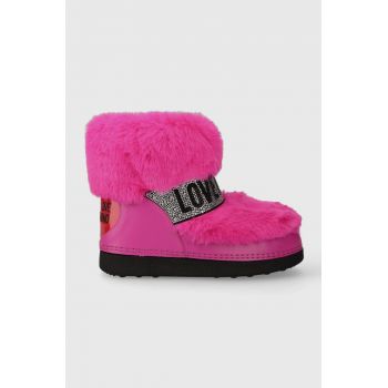 Love Moschino cizme de iarna SKIBOOT20 culoarea roz, JA24202G0HJW0604