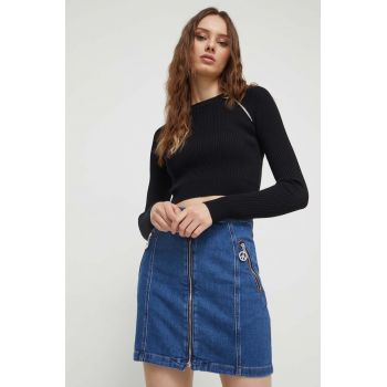 Moschino Jeans fusta jeans mini, drept