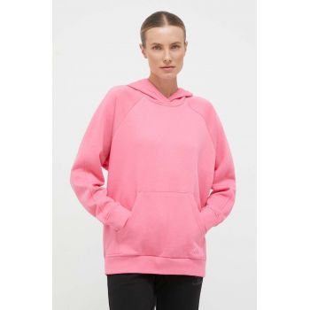 adidas bluza femei, culoarea roz, cu glugă, neted