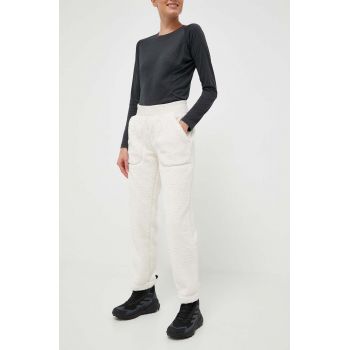 Columbia pantaloni femei, culoarea bej, neted