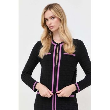 Karl Lagerfeld cardigan femei, culoarea negru, light