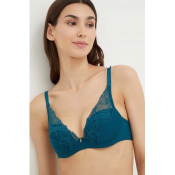 Chantelle sutien culoarea verde, dantela, neted