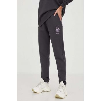 Rip Curl pantaloni de trening culoarea negru, neted