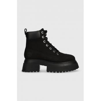 Timberland bocanci Timberland Sky 6In LaceUp femei, culoarea negru, cu toc plat, TB0A428J0011