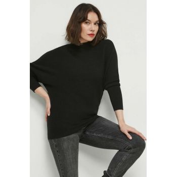 Medicine pulover femei, culoarea negru, light, cu turtleneck