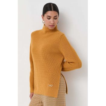 MICHAEL Michael Kors pulover de lana femei, culoarea portocaliu, călduros, cu turtleneck