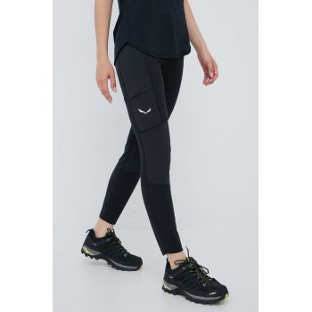 Salewa leggins sport Lavaredo femei, culoarea negru de firma originali